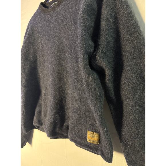 Vintage American Eagle Blue Crew Neck Wool Blend Sweater Pullover Women's Small - Picture 3 of 4